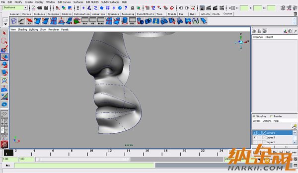 maya nurbs制作高精度生物模型詳解 飛特網(wǎng) maya建模教程