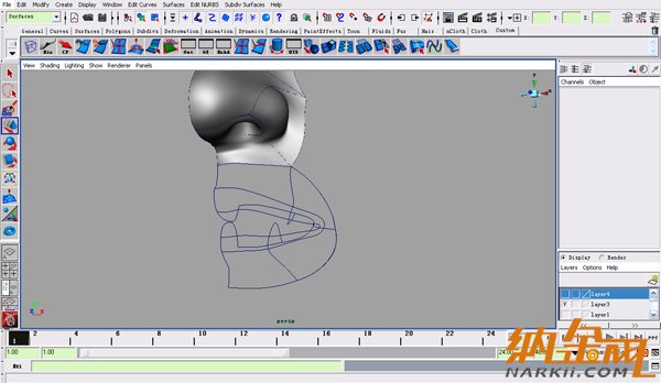 maya nurbs制作高精度生物模型詳解 飛特網(wǎng) maya建模教程