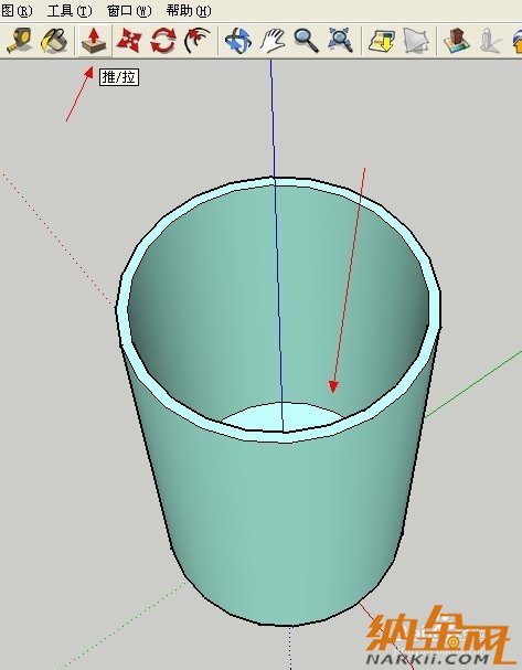 sketchup建模教程：sketchup草圖大師畫一個(gè)內(nèi)空?qǐng)A柱