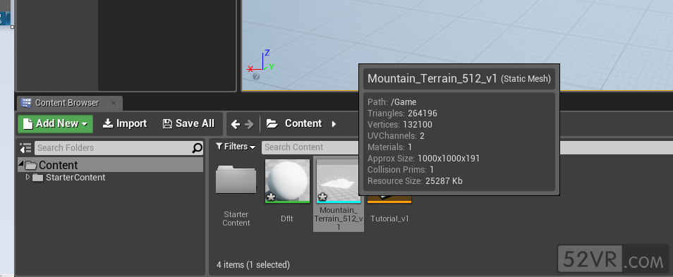 將VUE地形景觀 導入到UE4中